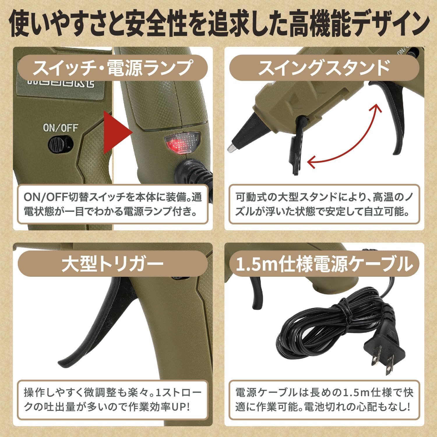 [ネセクト] 強力グルーガンセット AC100V/50W