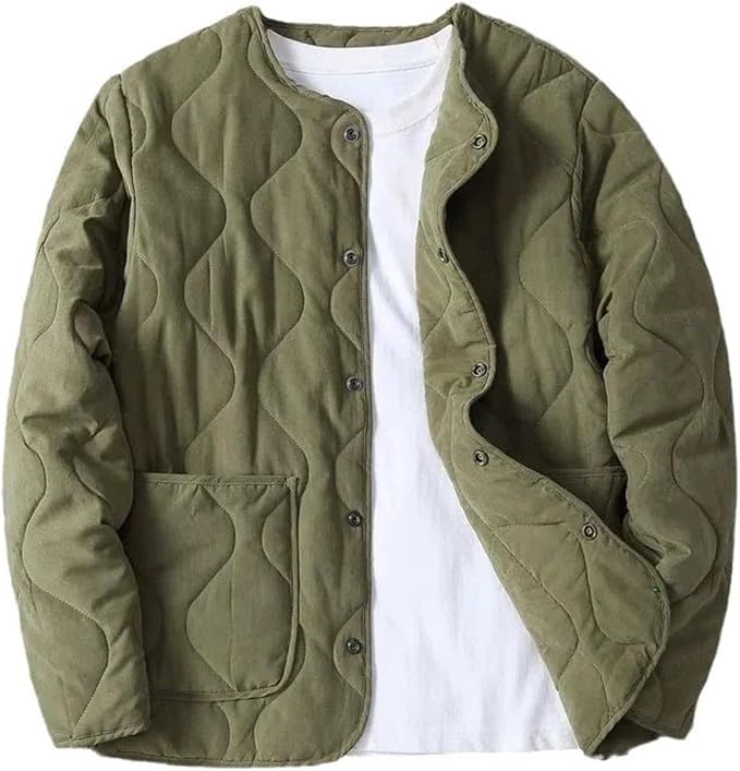 ノーカラー キルティングジャケット